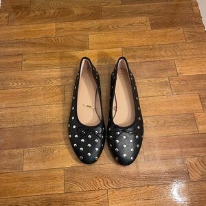 Black Studded Ballet Flats